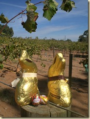zwei Hasen im Wein