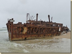 das berühmte Schiffswrack am Strand von Fraser Island