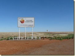 die Grenze zum Northern Territory